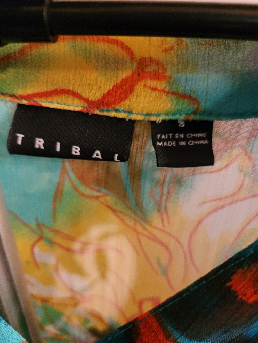 TRIBAL Sheer Floral Print V-Neck Blouse - Picture 2 of 6